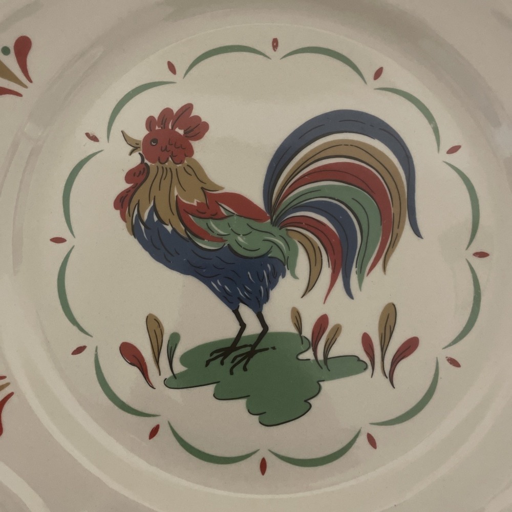 Vintage Gibson Royal Rooster Hand Painted Dinner Plate 10.5" Discontinued - Picture 2 of 5